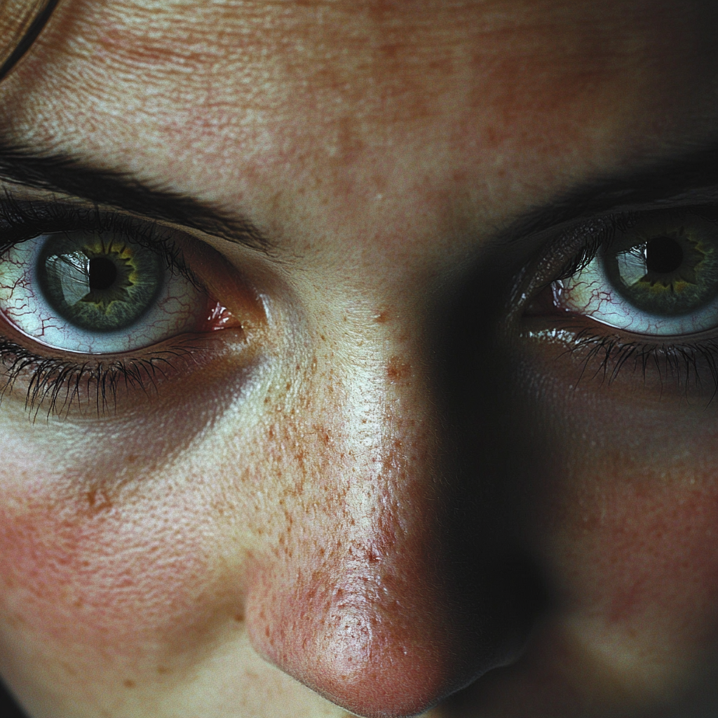 Primer plano del rostro de una mujer | Fuente: Midjourney