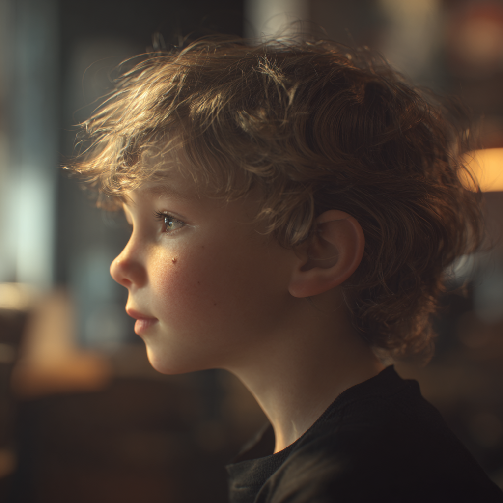 Un niño con una pequeña marca de nacimiento en la mejilla | Fuente: Midjourney