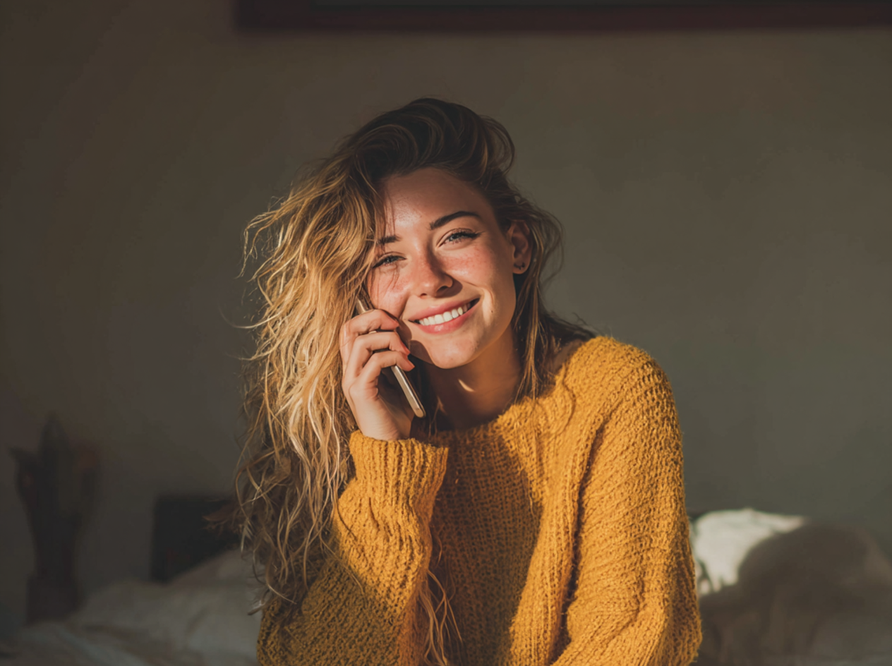 Una mujer hablando por teléfono | Fuente: Midjourney
