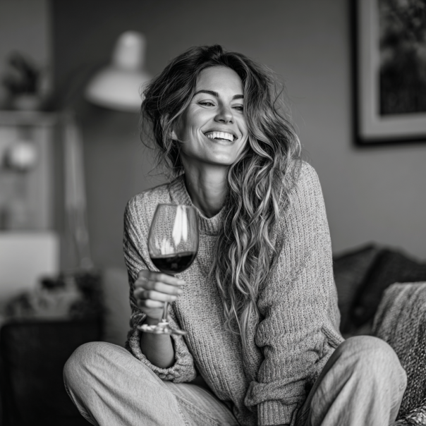 Una mujer feliz | Fuente: Midjourney