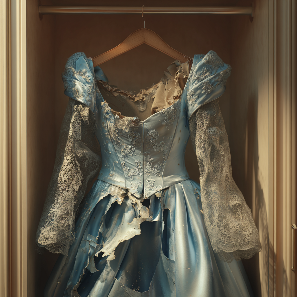 Un vestido en ruinas | Fuente: Midjourney