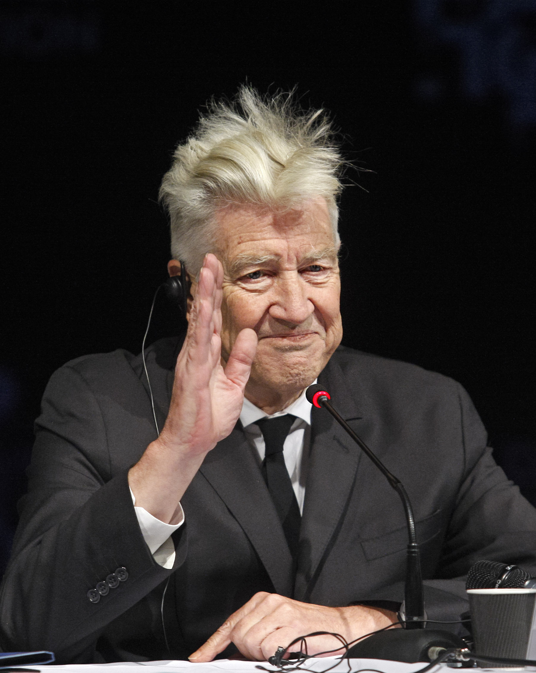 David Lynch durante una rueda de prensa en Kiev, Ucrania, el 17 de noviembre de 2017. | Fuente: Getty Images