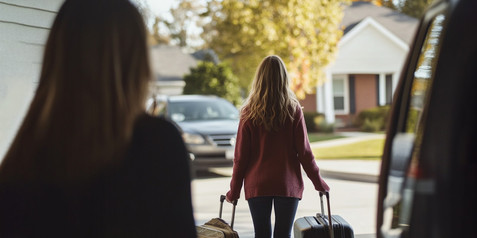 Una mujer con maletas. | Fuente: Midjourney