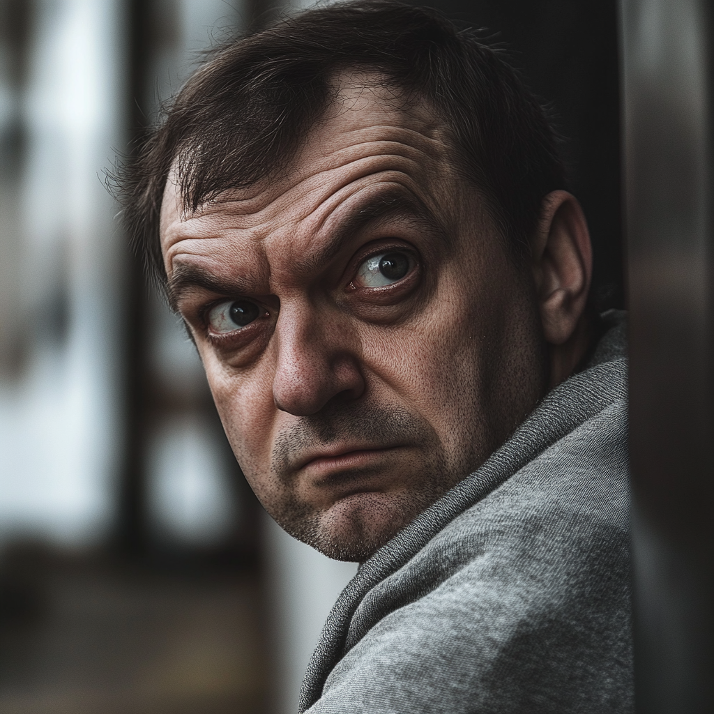 Un hombre mirando por encima del hombro | Fuente: Midjourney