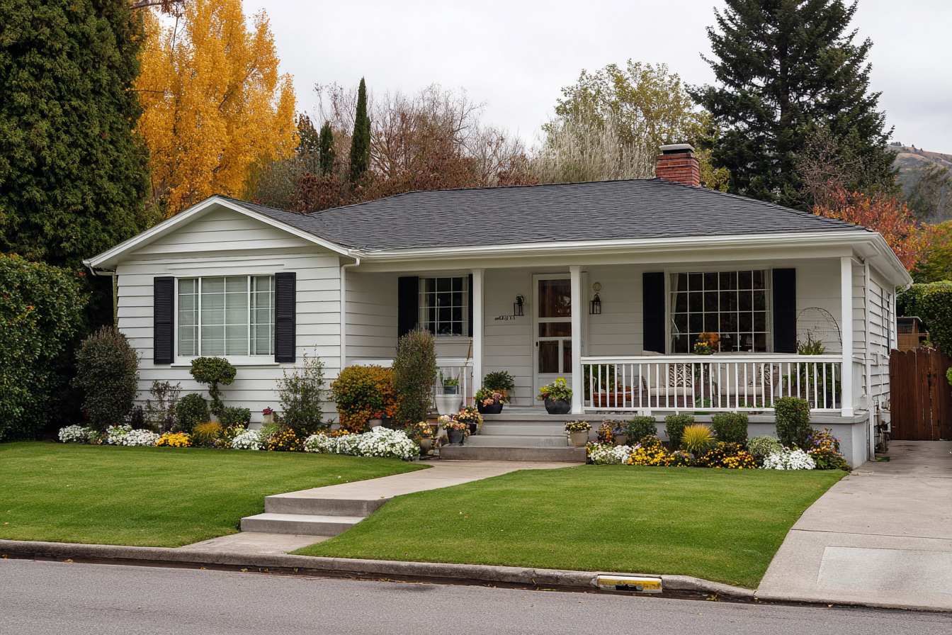 Una casa suburbana bien cuidada | Fuente: Midjourney