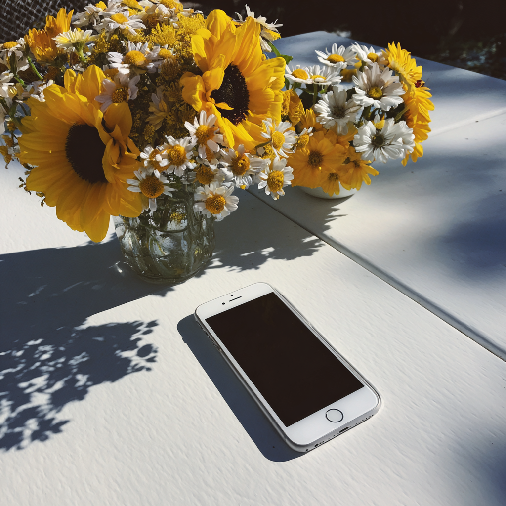 Un móvil sobre una mesa | Fuente: Midjourney