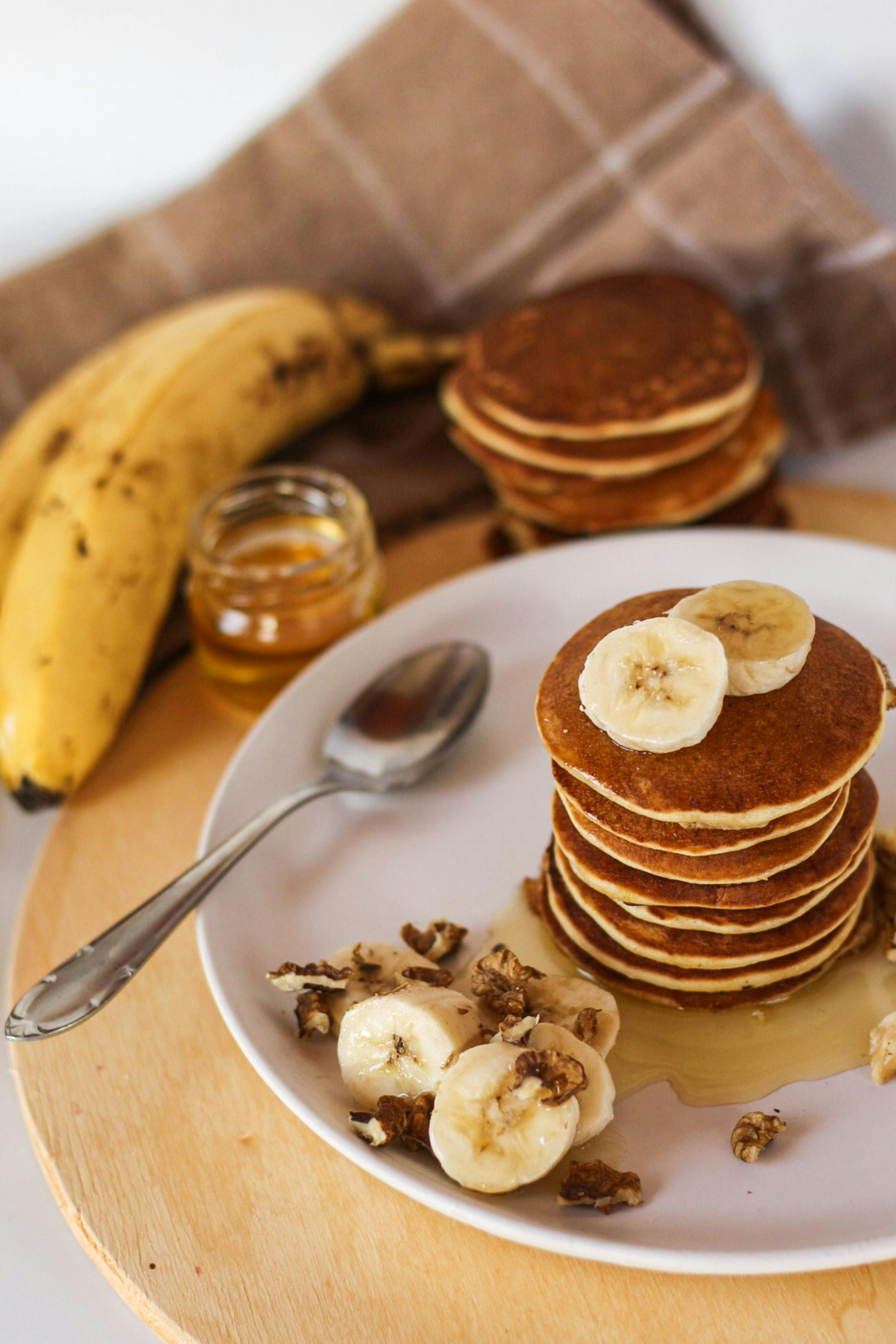 Tortitas con plátano | Fuente: Pexels