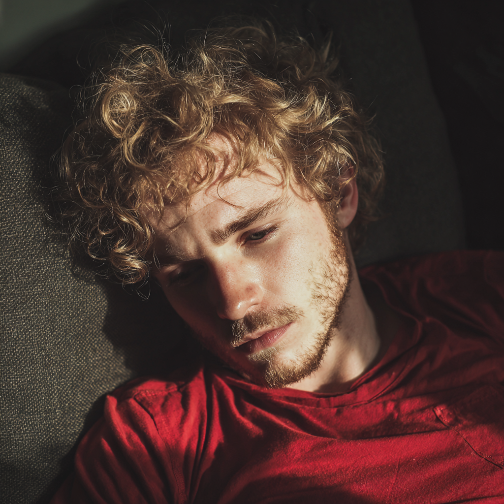 Un hombre tumbado en un sofá | Fuente: Midjourney