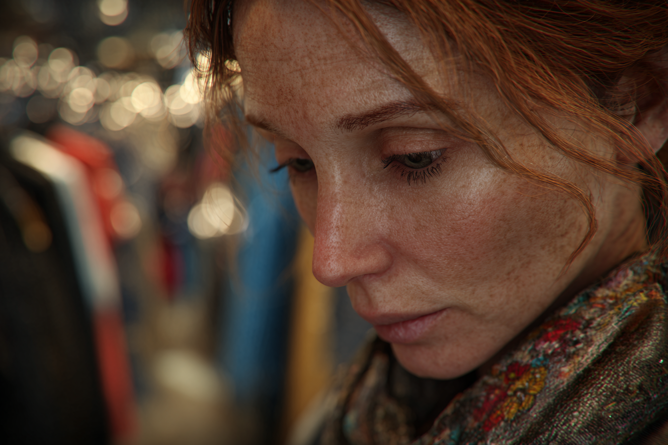 Una mujer mirando hacia abajo | Fuente: Midjourney