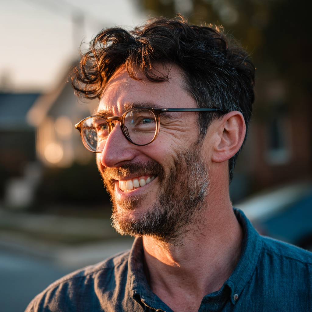 Primer plano de un hombre sonriente | Fuente: Midjourney