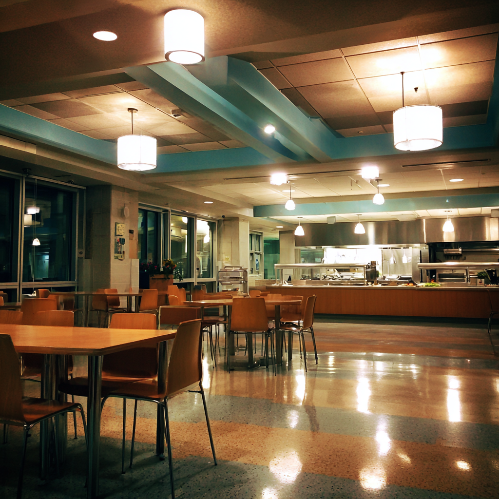 El interior de la cafetería de un hospital | Fuente: Midjourney