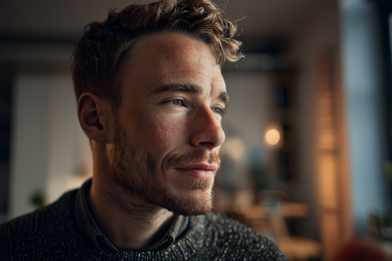Primer plano de la cara de un hombre | Fuente: Midjourney