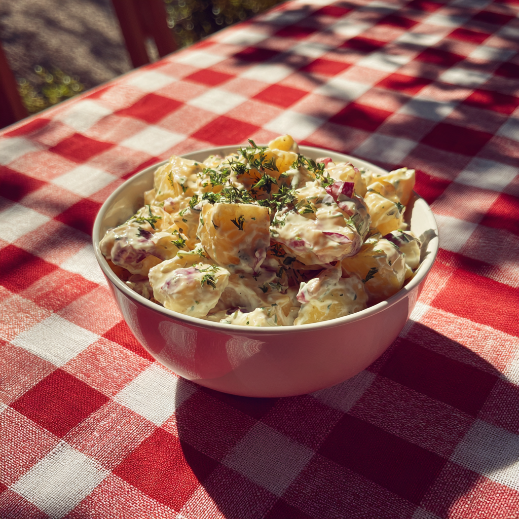 Un cuenco de ensalada de patata | Fuente: Midjourney