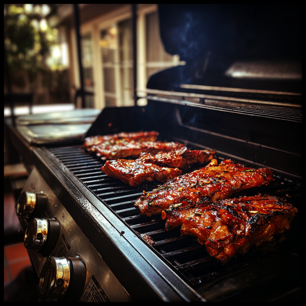 Comida en una barbacoa | Fuente: Midjourney