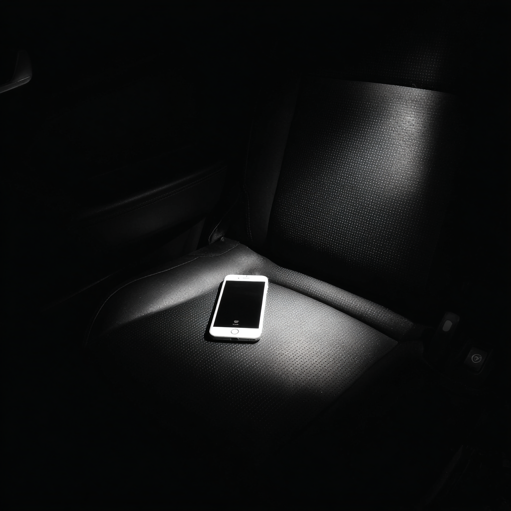 Un móvil en un asiento de automóvil | Fuente: Midjourney