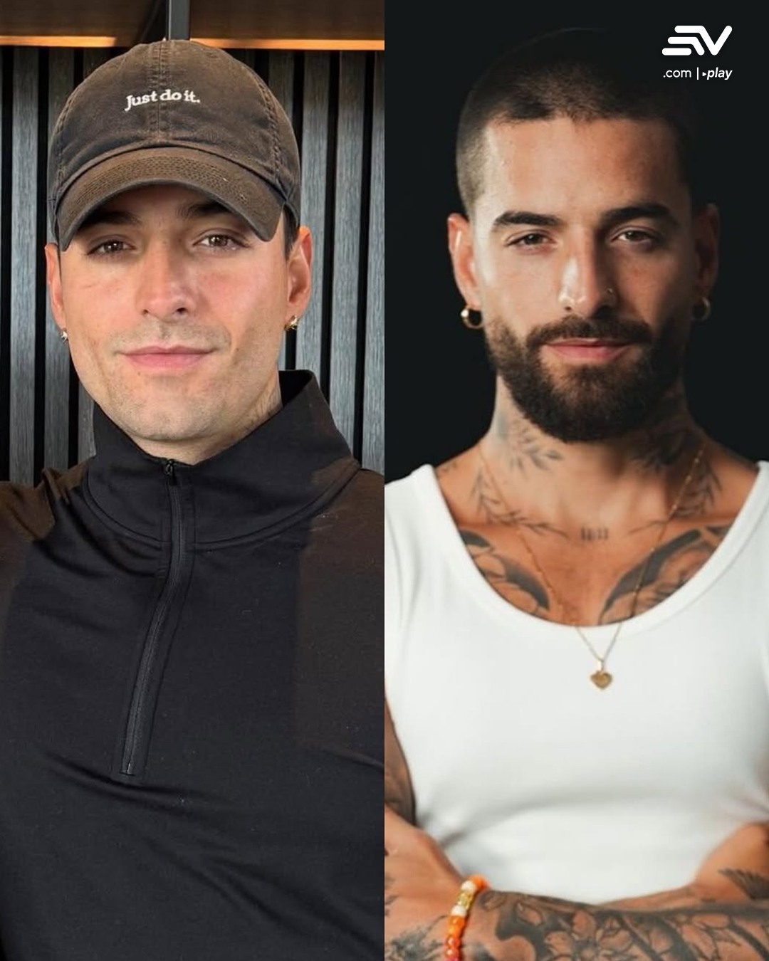 Fotos comparativas de Maluma sin barba y con barba | Fuente: Instagram/ecuavisatv