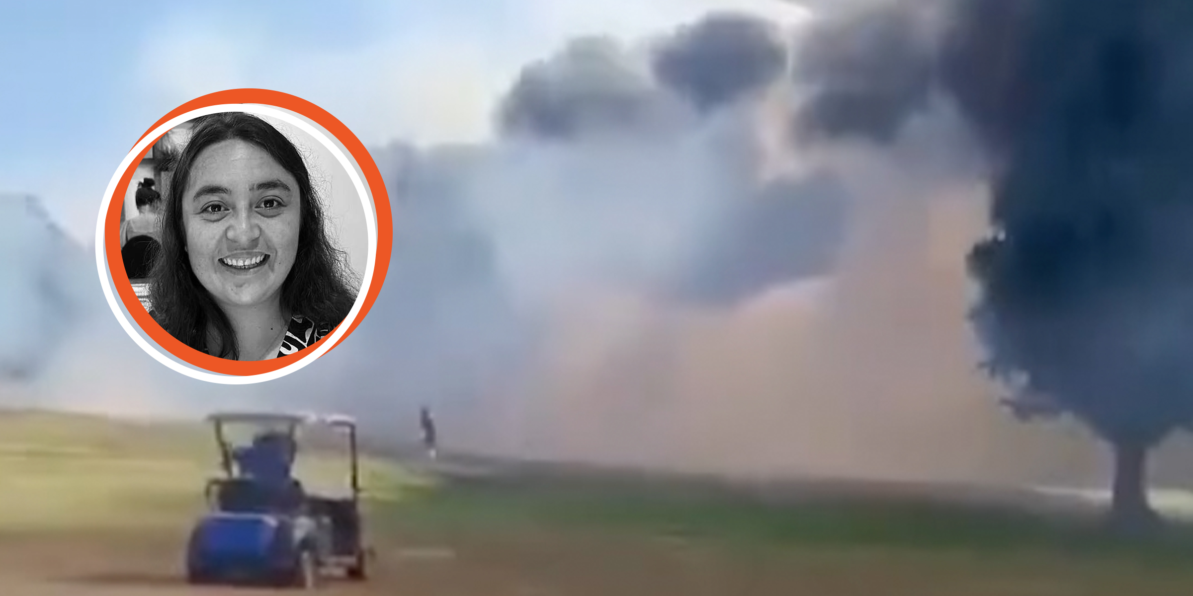 Maria Fernanda Rojaz Ortiz | Humo a causa del accidente aereo | Fuente: Facebook/maria.rojasortiz | Instagram/o_lukeisgreat