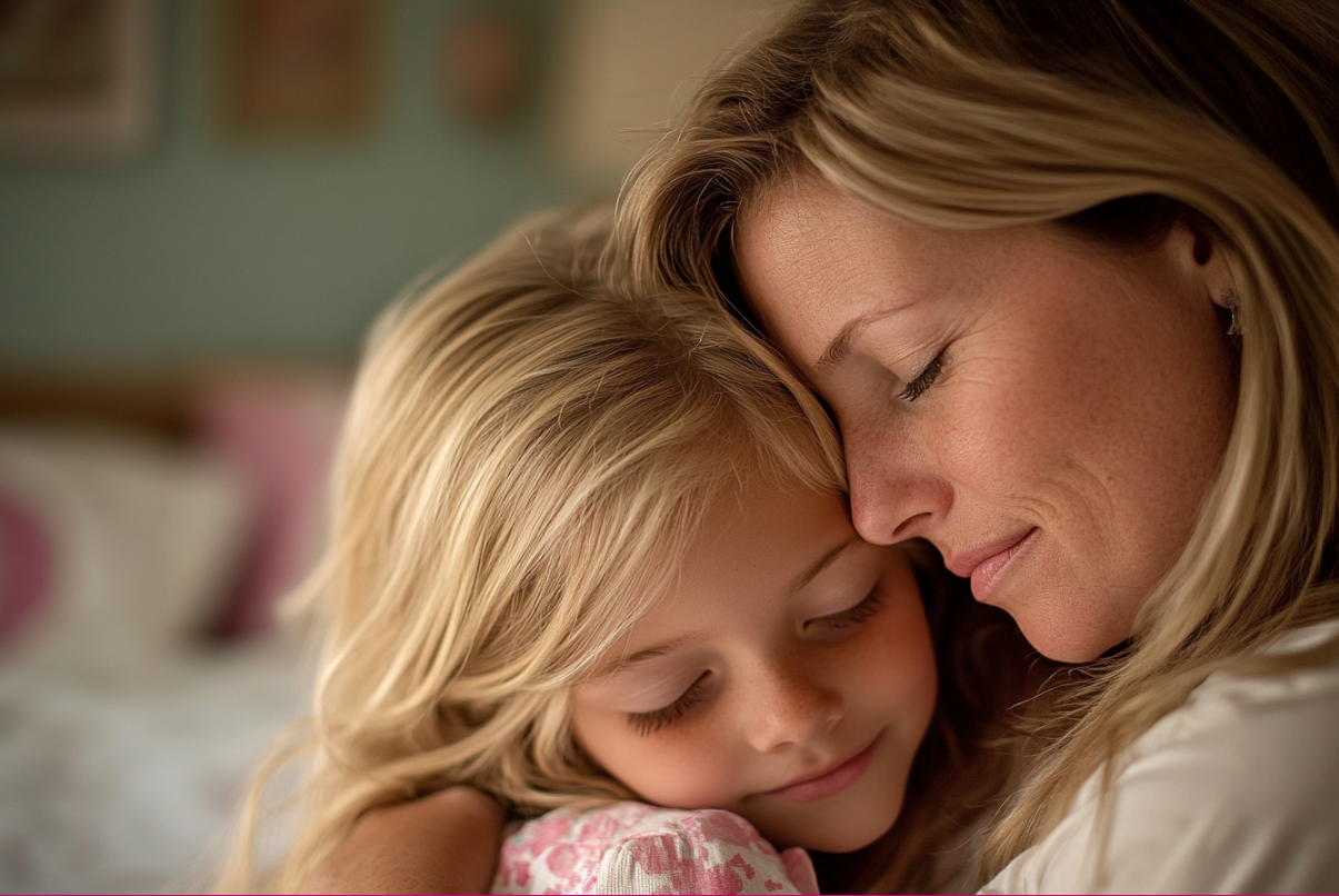 Una mujer abraza a su hija | Fuente: Midjourney