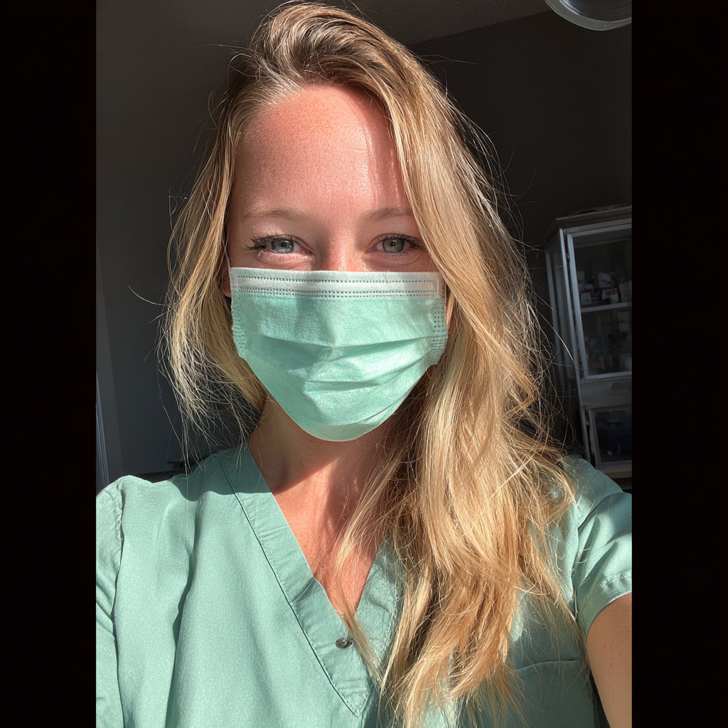 Una mujer vestida de asistente dental | Fuente: Midjourney