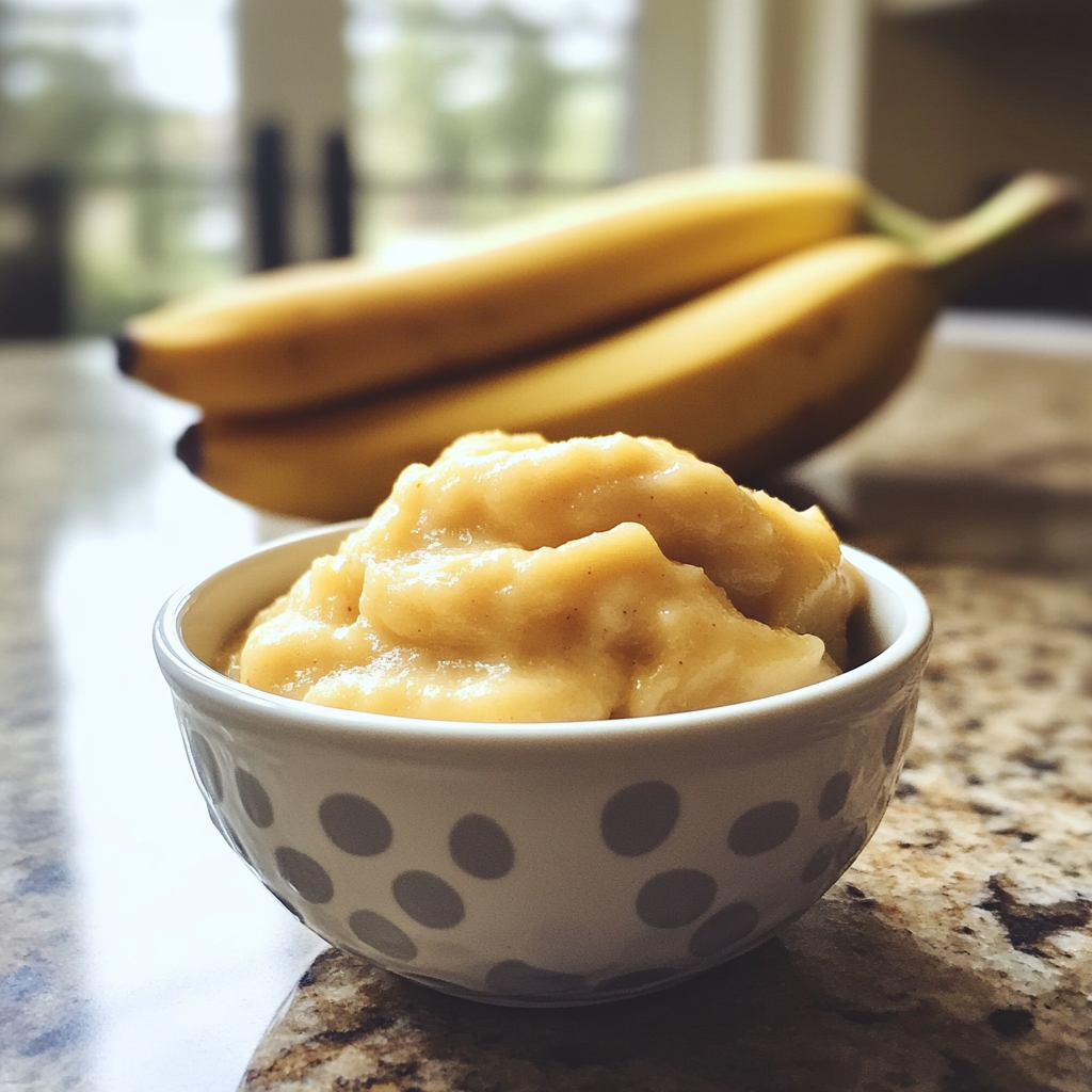 Un bol de puré de plátano | Fuente: Midjourney