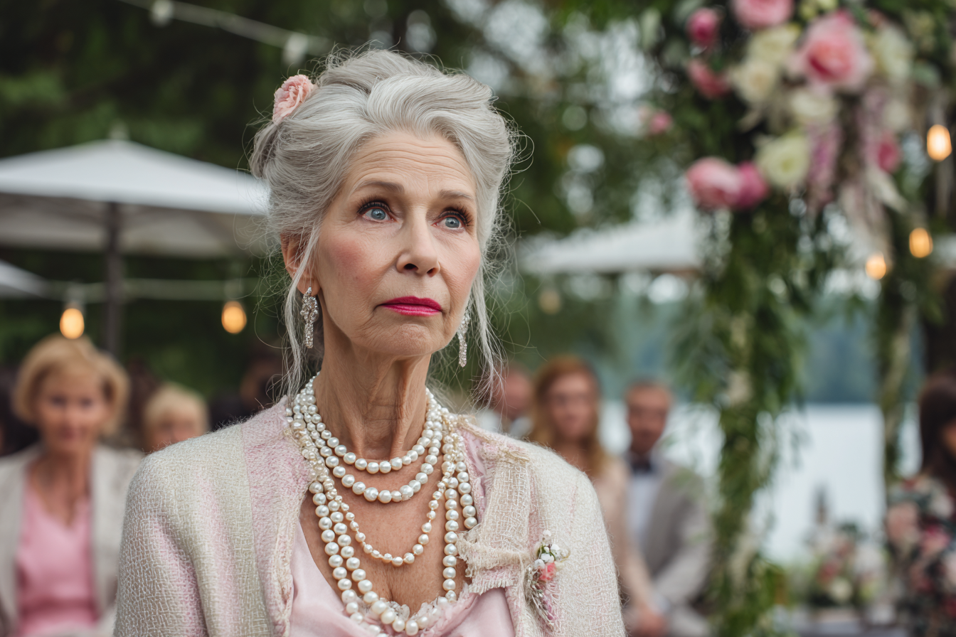 Una mujer mayor mirando con los ojos muy abiertos | Fuente: Midjourney