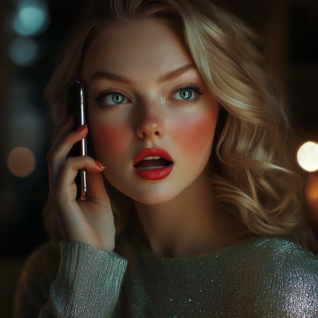 Una mujer hablando por teléfono | Fuente: Midjourney