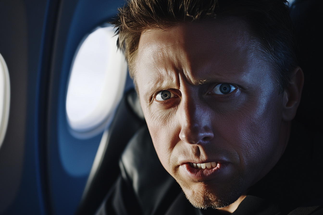 Un hombre en un avión | Fuente: Midjourney