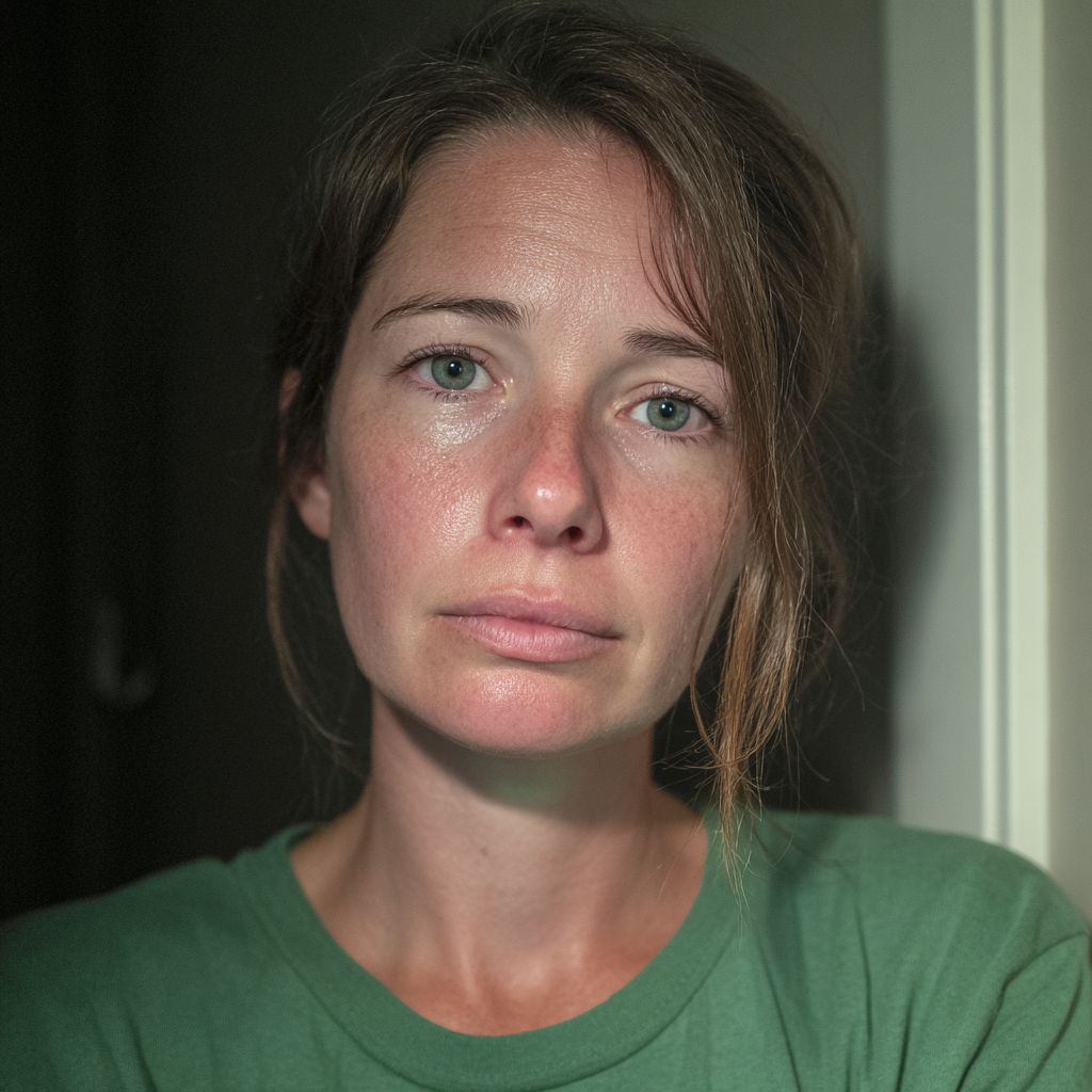 Un primer plano de una mujer emocional | Fuente: Midjourney