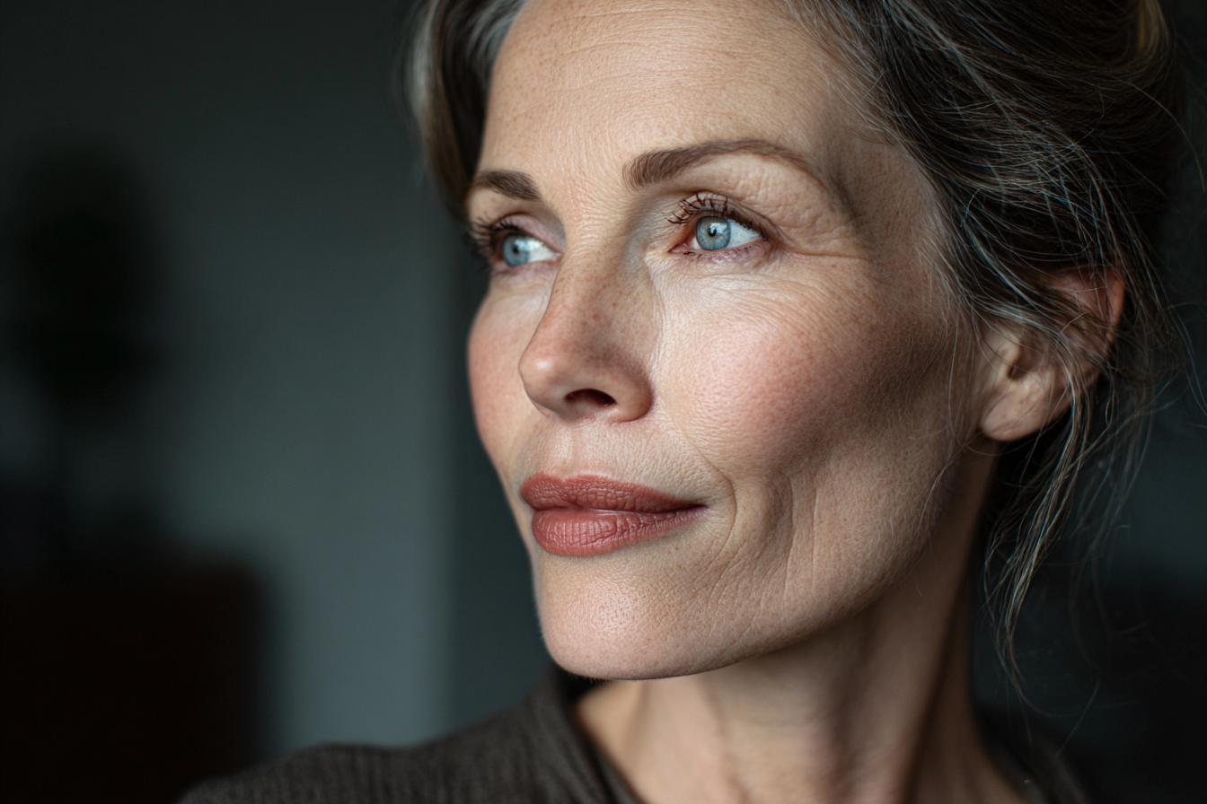 Primer plano del rostro de una mujer | Fuente: Midjourney