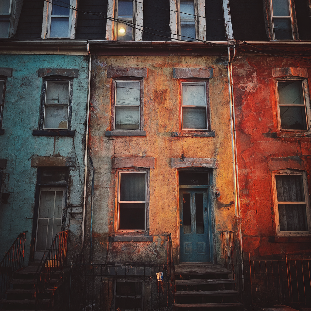 Un bloque de apartamentos en ruinas | Fuente: Midjourney