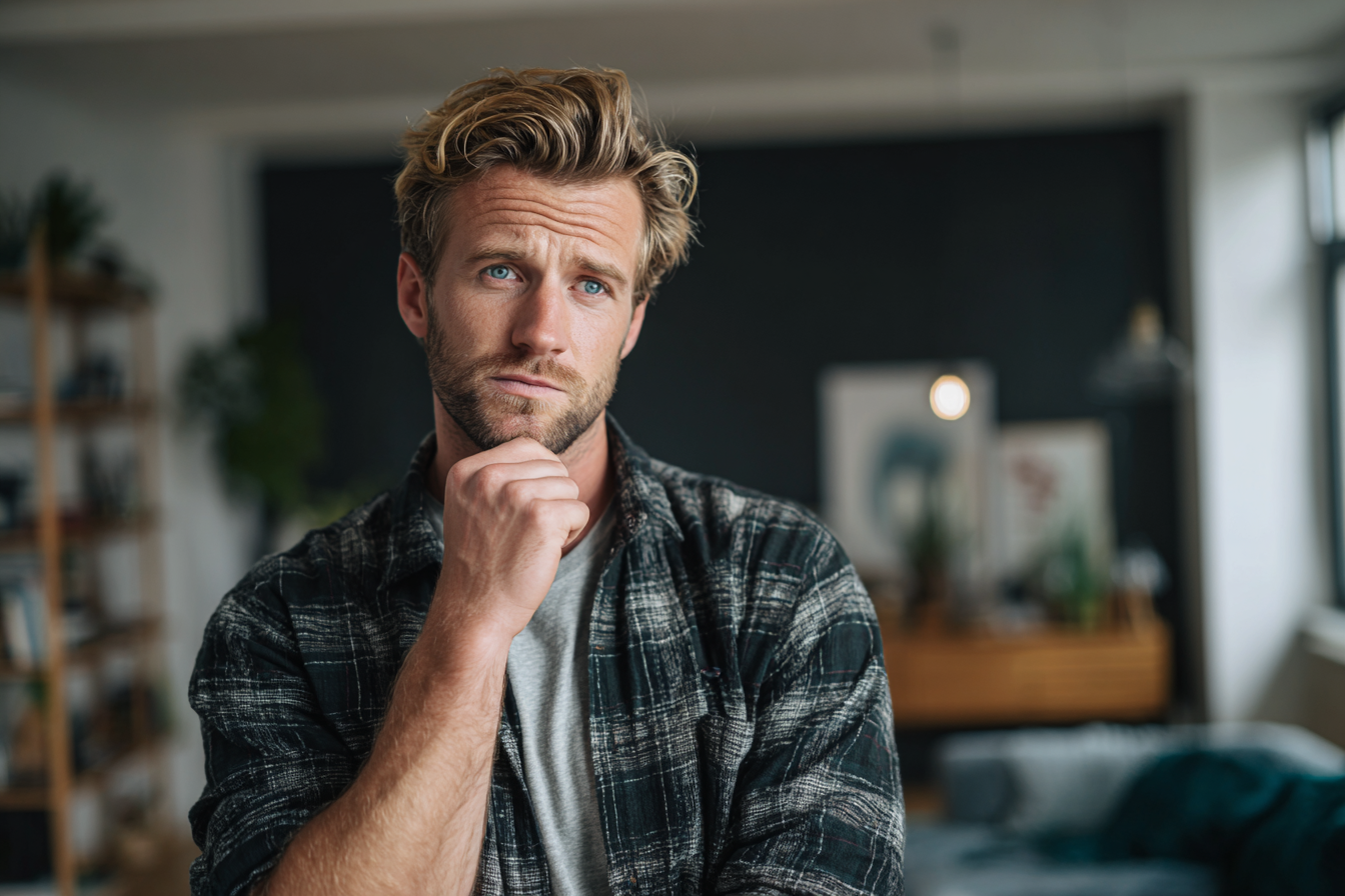 Un hombre de aspecto preocupado | Fuente: Midjourney
