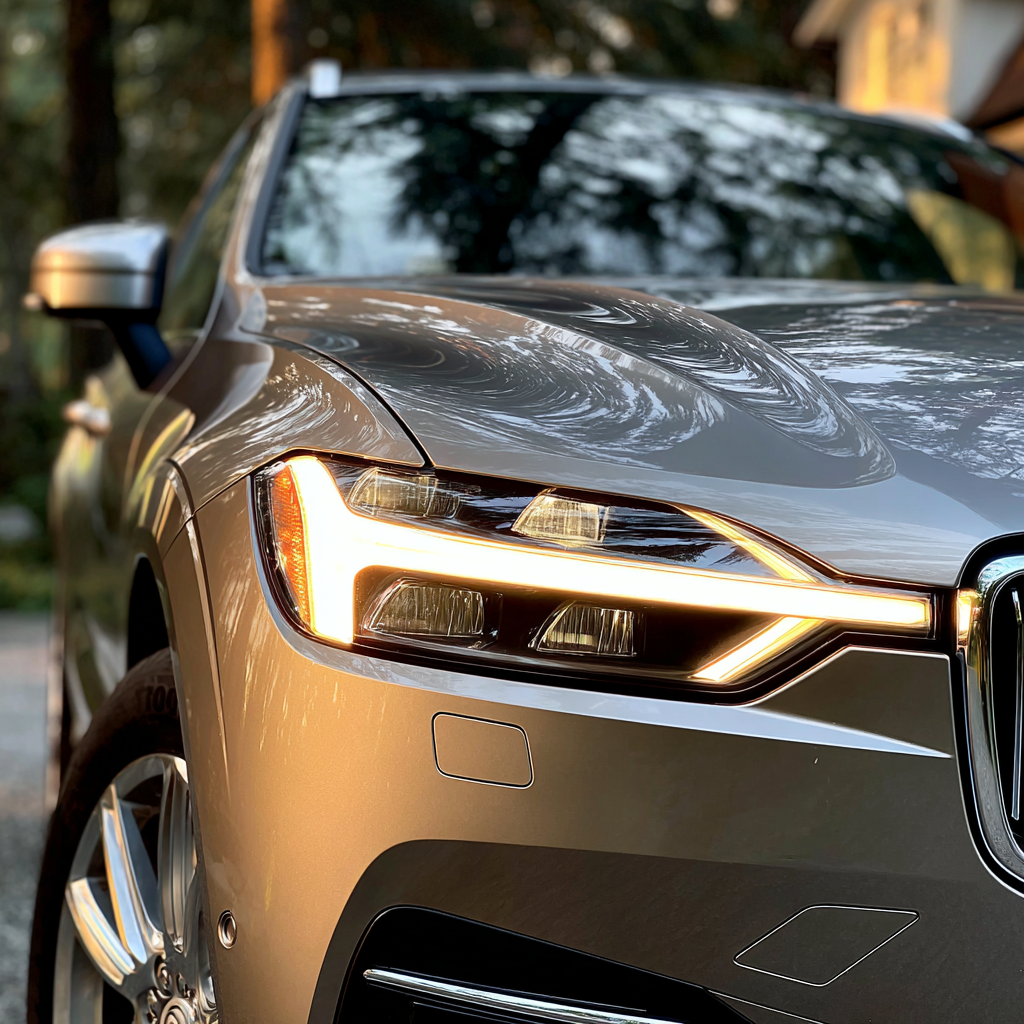 Un automóvil aparcado en una entrada | Fuente: Midjourney