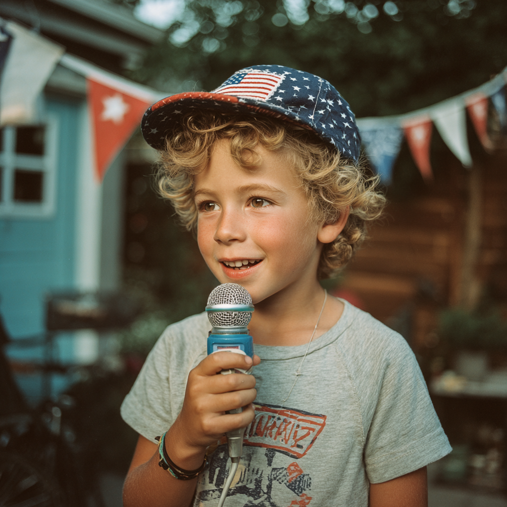 Un niño haciendo un anuncio | Fuente: Midjourney
