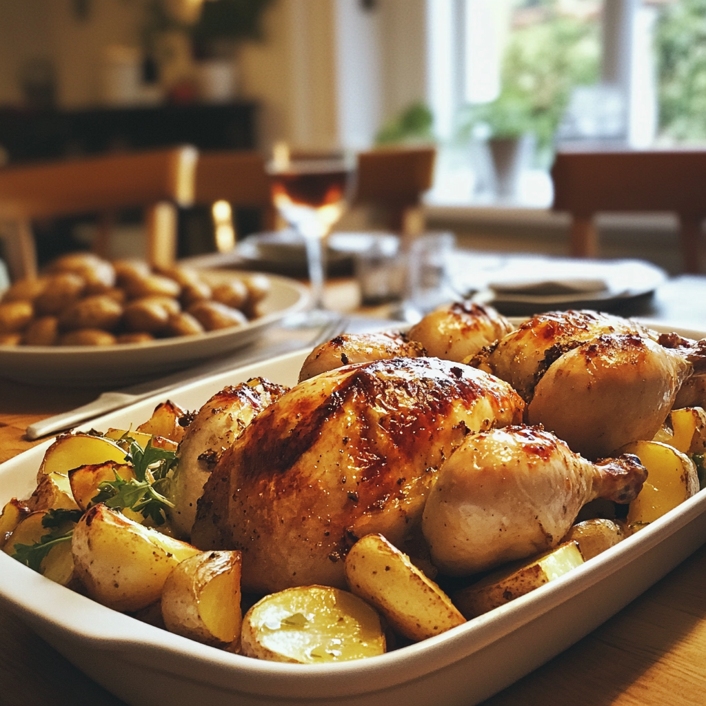 Comida en una mesa de comedor | Fuente: Midjourney