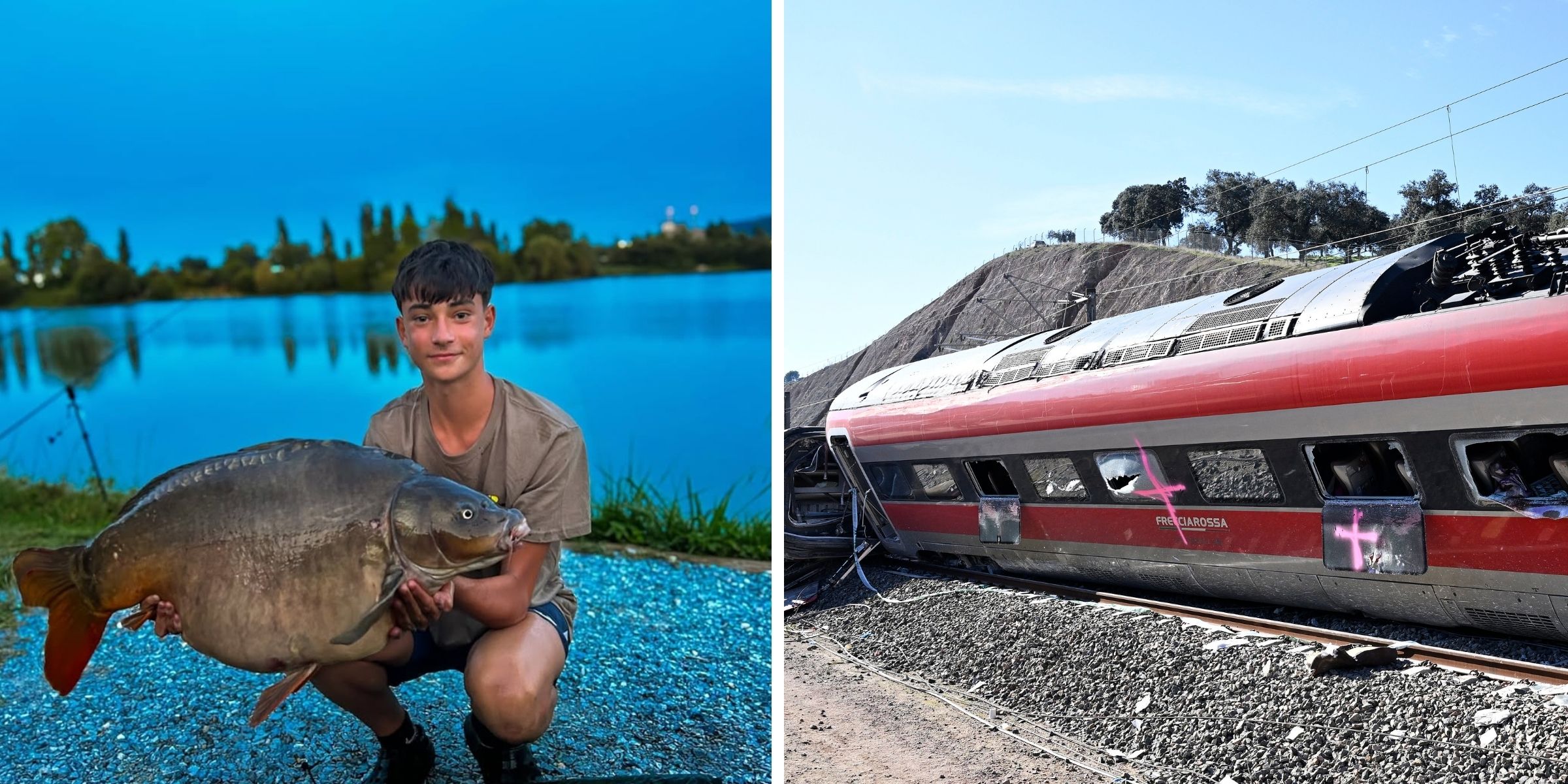 Julio Rodríguez | Tren volcado en las vías en Adamuz, España | Fuente: Instagram/juliyoncarp | Getty Images