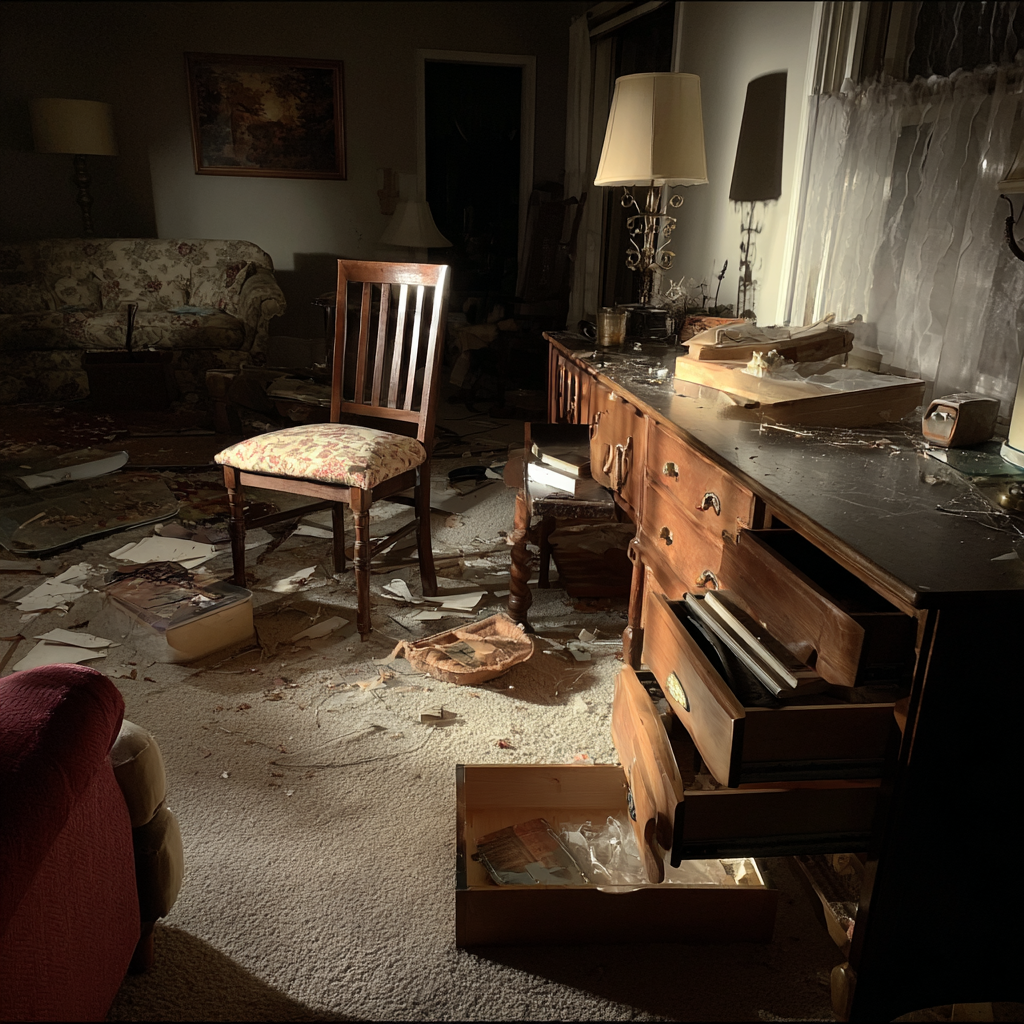El interior de un salón destrozado | Fuente: Midjourney
