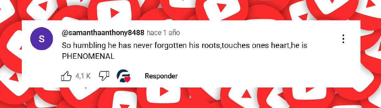 Comentario de un usuario en admiración por Cristiano Ronaldo | Fuente: YouTube/FutbolSZN_