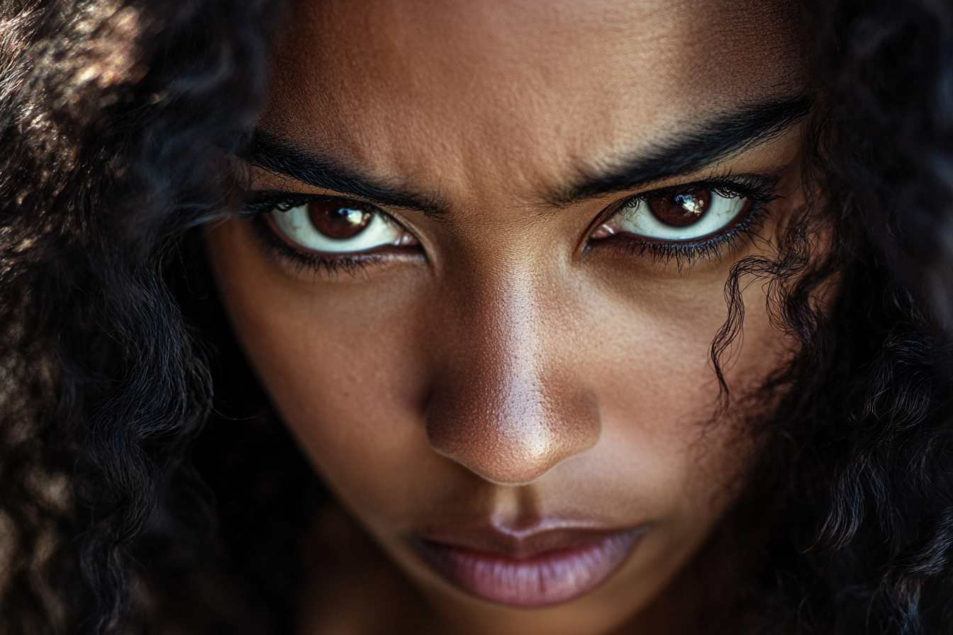 Primer plano de la cara de una mujer enfadada | Fuente: Midjourney