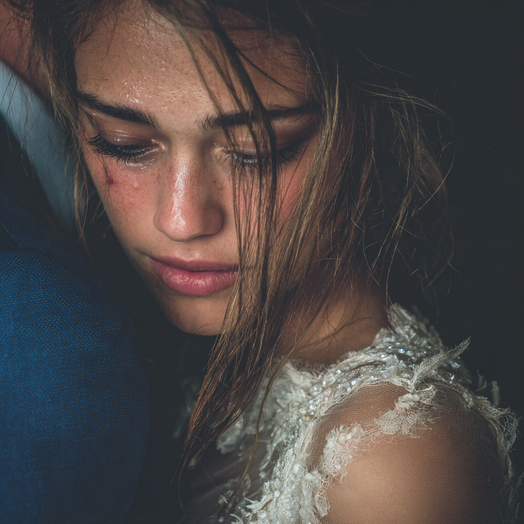 Un primer plano de una novia emocionada | Fuente: Midjourney