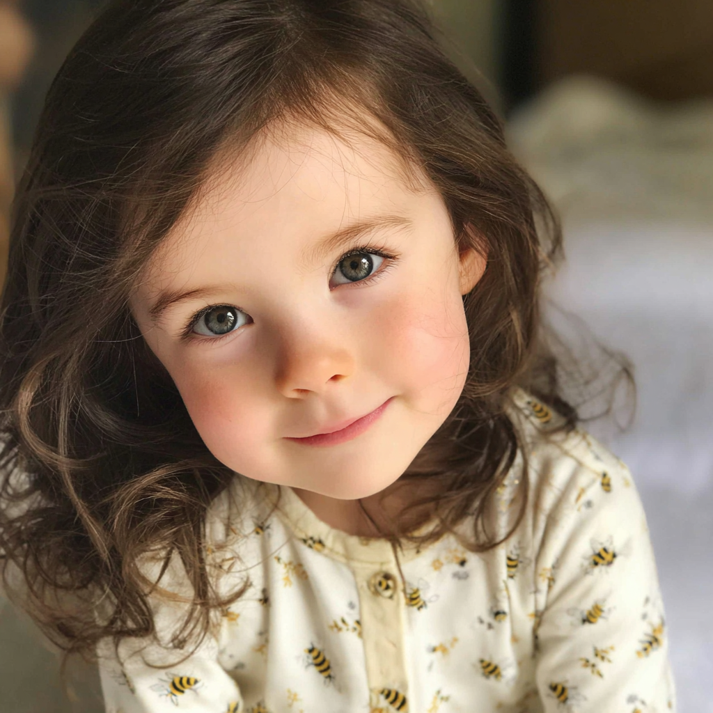 Primer plano de una niña | Fuente: Midjourney