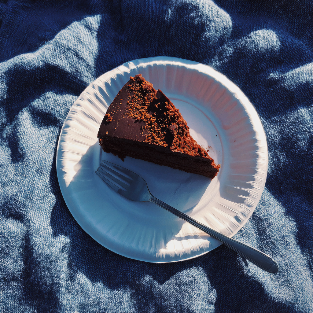 Un trozo de Pastel de chocolate en un plato | Fuente: Midjourney