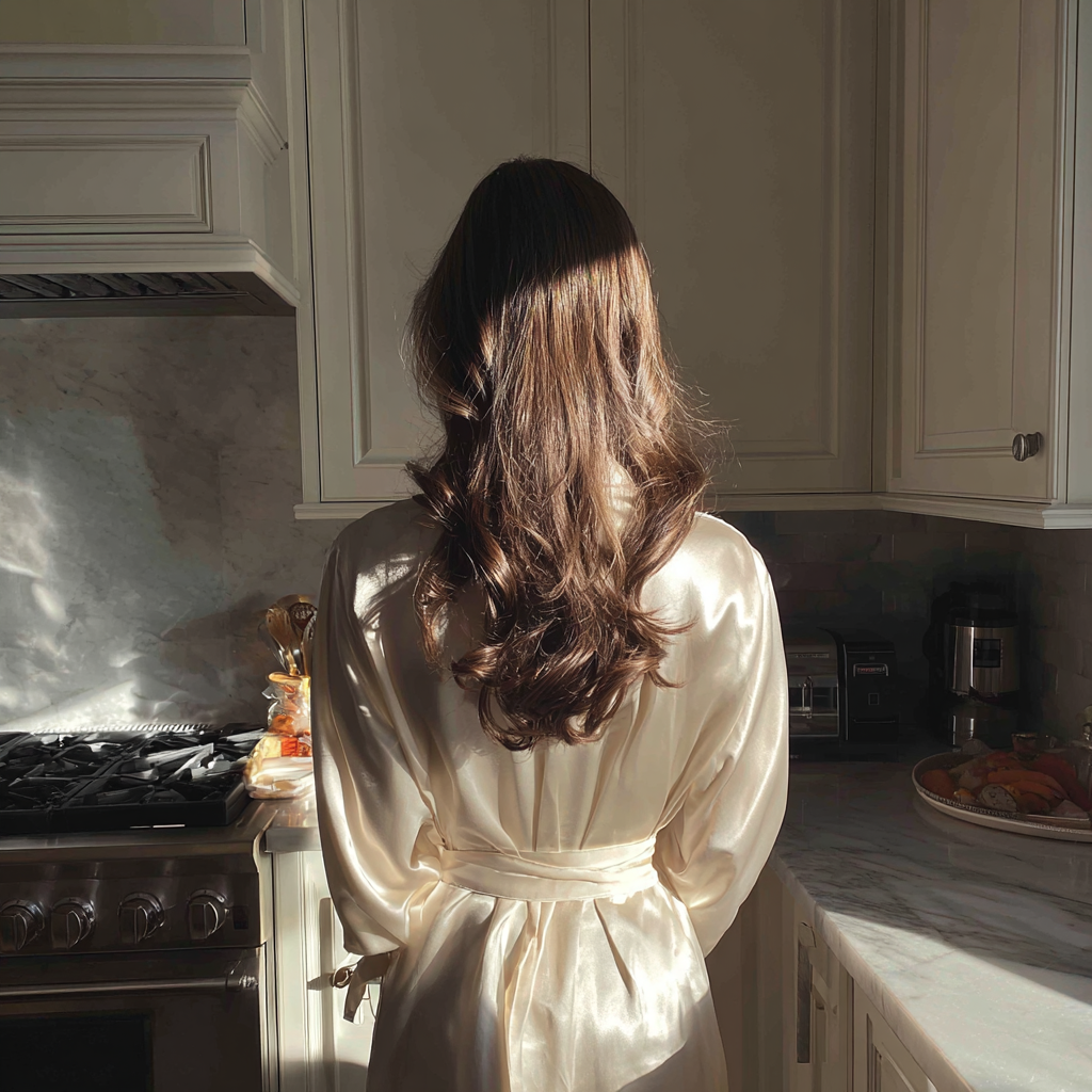 Una mujer de pie en una cocina | Fuente: Midjourney