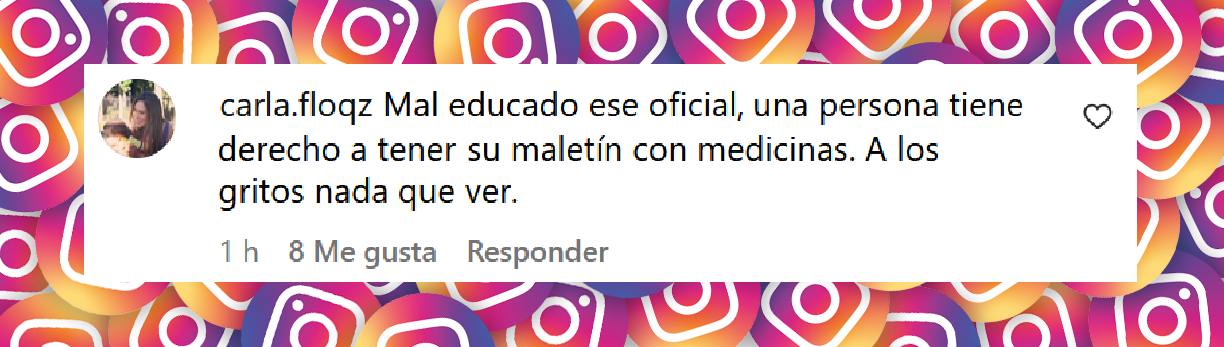 Comentario de una usuaria en apoyo a José Luis Rodríguez "El Puma" tras el escandaloso momento a bordo de un avión | Fuente: Instagram/primiciasya