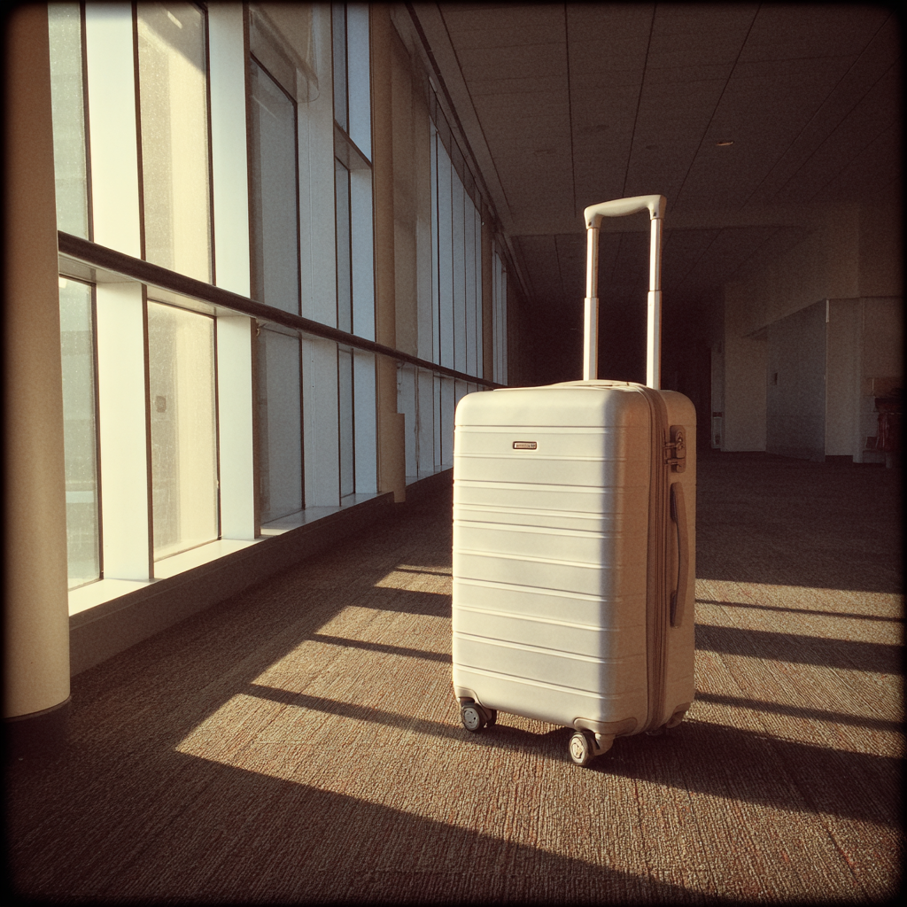 Una maleta en un aeropuerto | Fuente: Midjourney