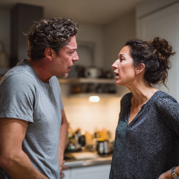 Un hombre y su esposa discutiendo | Fuente: Midjourney