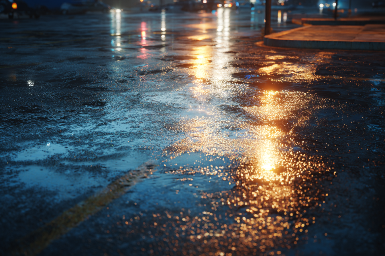 Una carretera mojada | Fuente: Midjourney