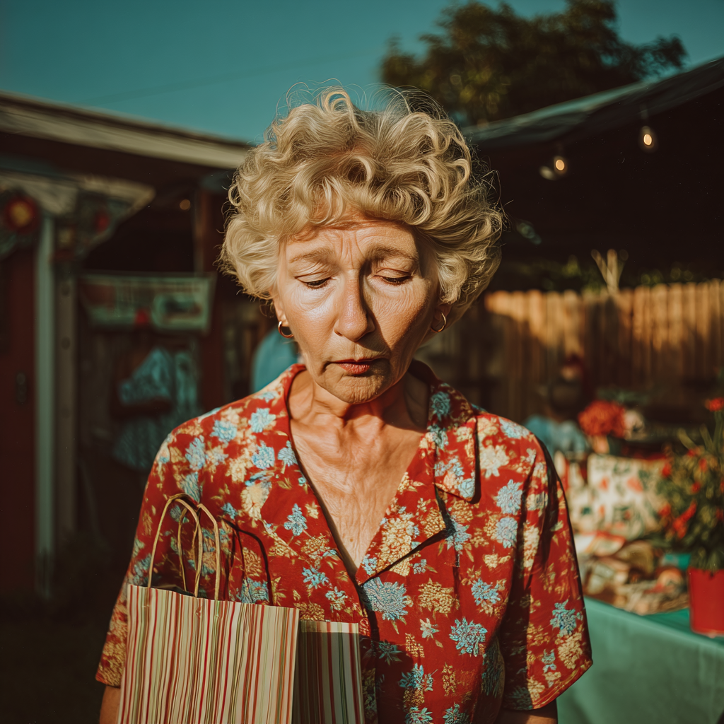 Una mujer triste en una fiesta | Fuente: Midjourney