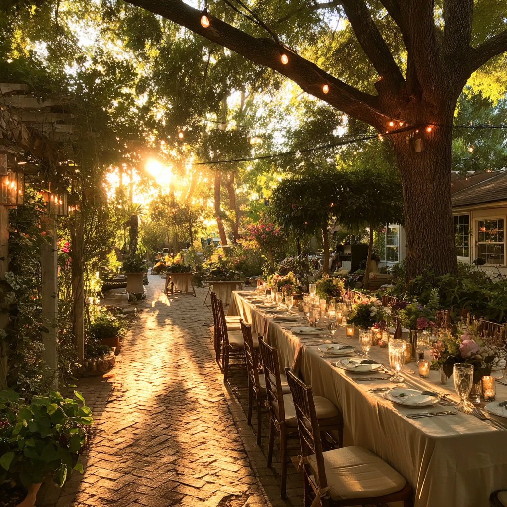 Una boda en el patio trasero | Fuente: Midjourney