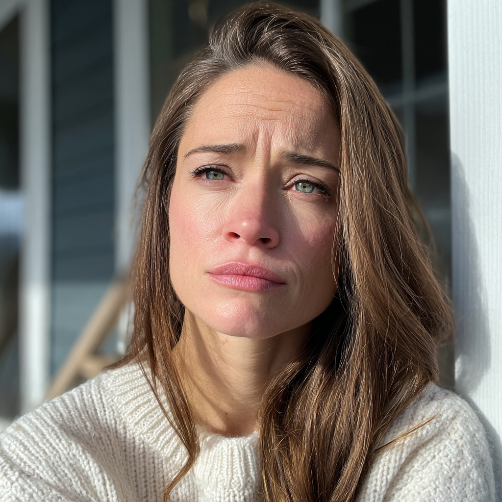 Primer plano de una mujer alterada | Fuente: Midjourney