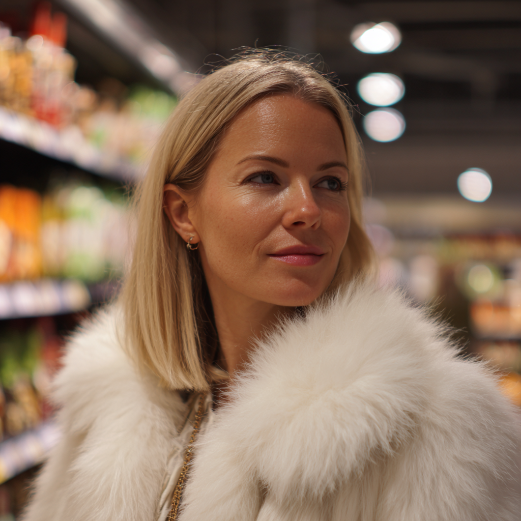 Una mujer rubia presumida | Fuente: Midjourney